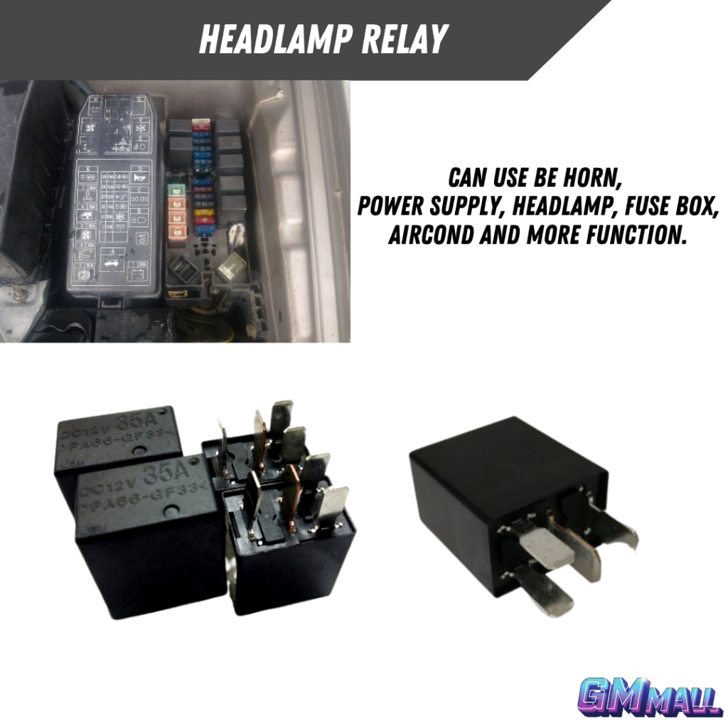4Pin Headlight Headlamp Aircond Relay Waja Wira Myvi Kancil Radiator
