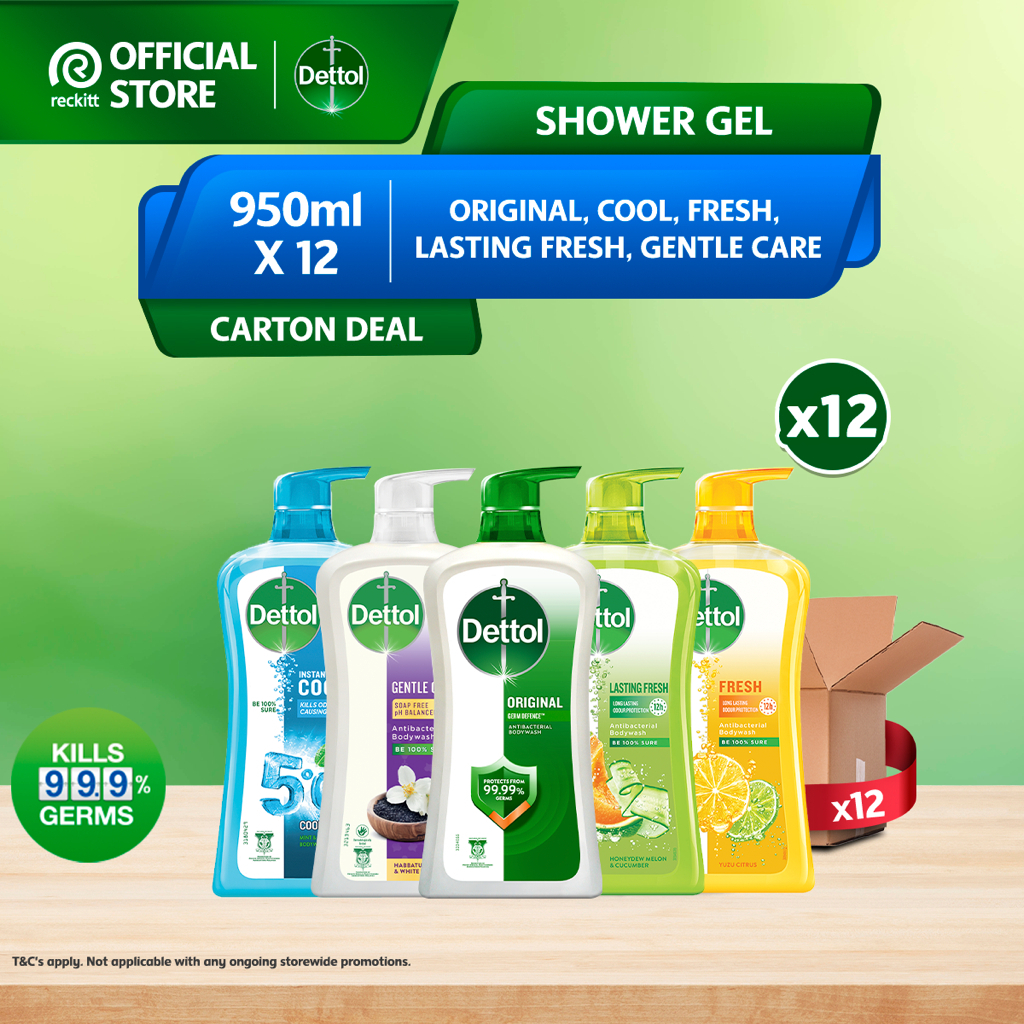 Dettol Antibacterial Shower Gel Body Wash (950ml/Carton) Shopee Malaysia