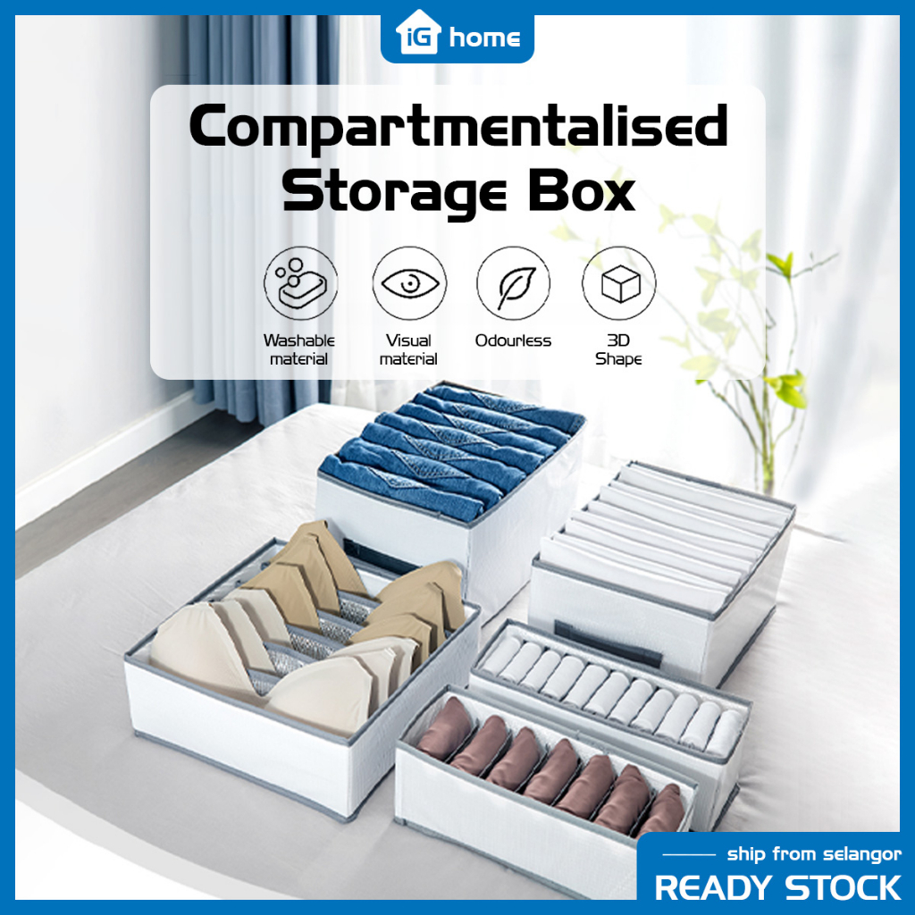 Compartmentalised Storage Box Washable Visual Material Odourless 3D ...