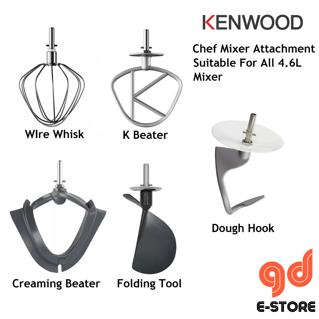 Kenwood Chef 4.6L Mixer Attachment Dough Hook Wire Whisk K Beater Folding Tool Creaming Beater Shopee Malaysia