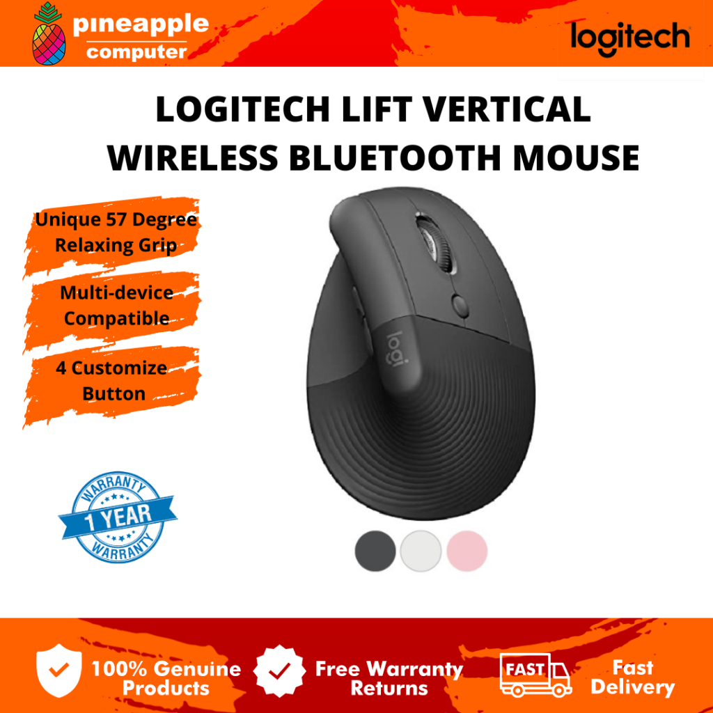 Logitech Lift Vertical Ergonomic Wireless Bluetooth Mouse Shopee Malaysia