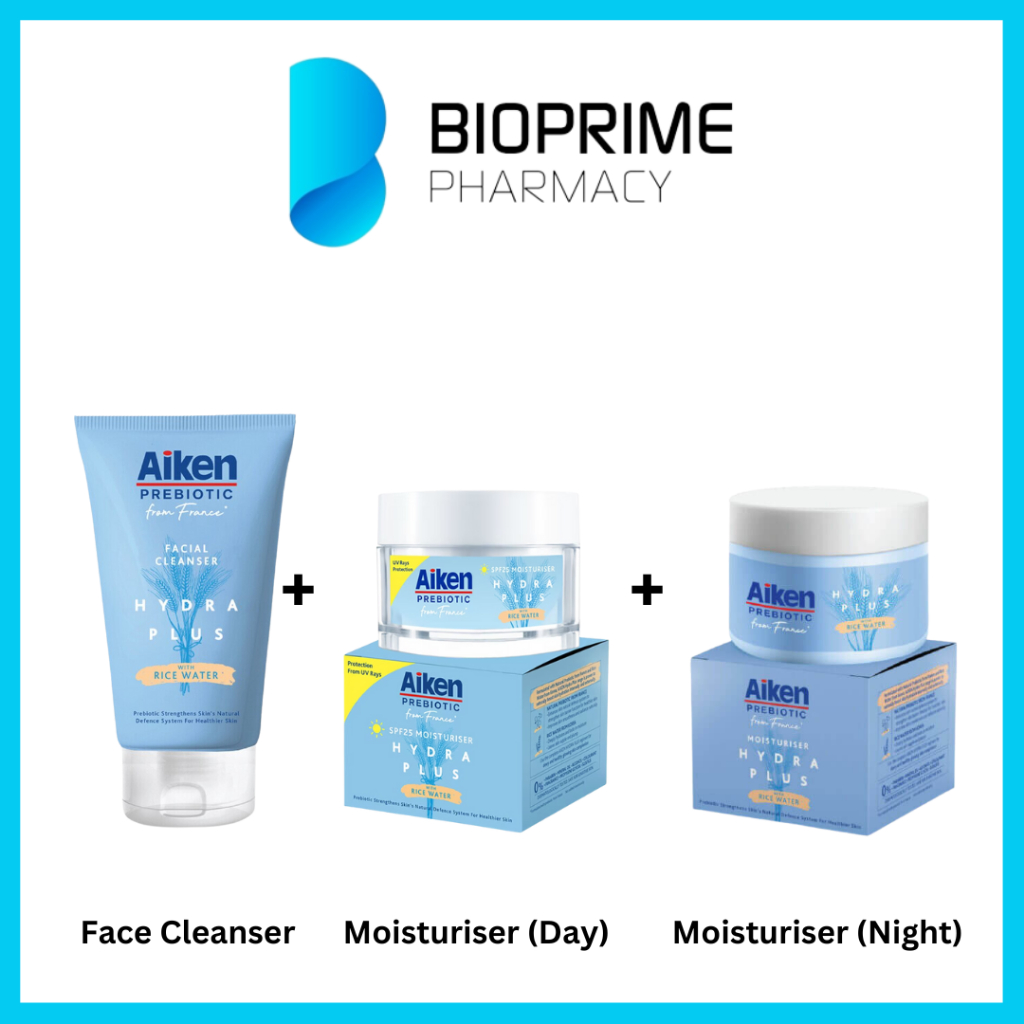 AIKEN Prebiotic Hydra Plus Facial Cleanser 120g, 𝗔𝗶𝗸𝗲𝗻 𝗣𝗿𝗲𝗯𝗶𝗼𝘁𝗶𝗰 𝗛𝘆𝗱𝗿𝗮