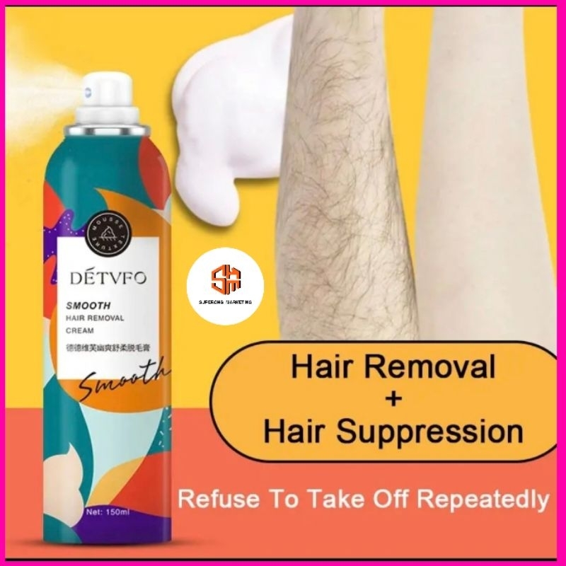 🌸SUPERONG🌸DETVFO 150ml Portable Hair Removal Mousse Spray,Effective