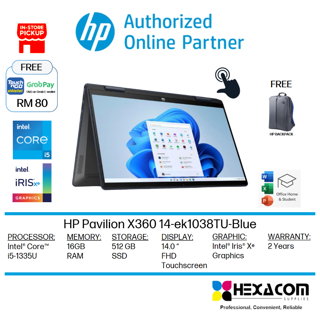 HP X360 14 Touch 2-In-1 TOUCH SCREEN ek1038TU Blue ek1039TU Silver ...