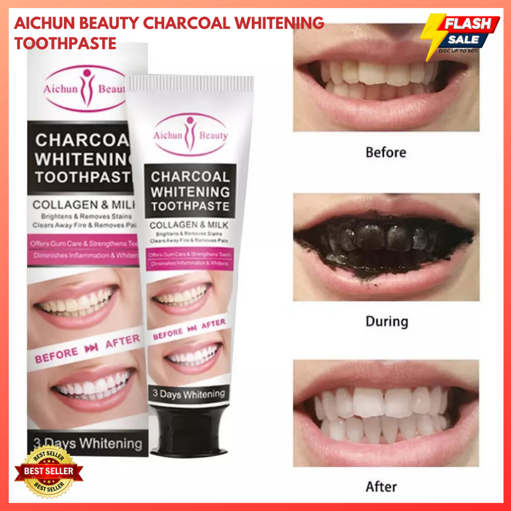 💥ORIGINAL💥AICHUN BEAUTY Charcoal 3 DAY Whitening Toothpaste Collagen ...