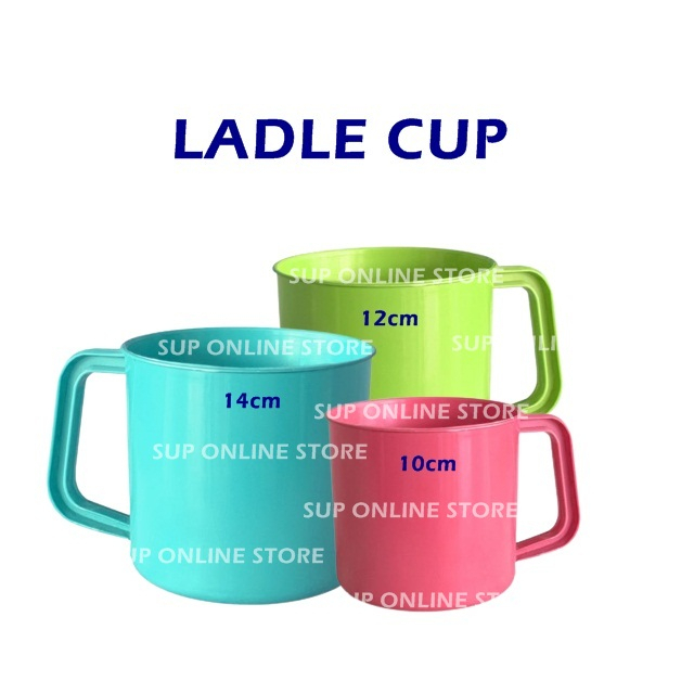 Plastic Cup with Handle / Cawan Plastic /10cm / 12cm/ 14cm / Ladle Cup