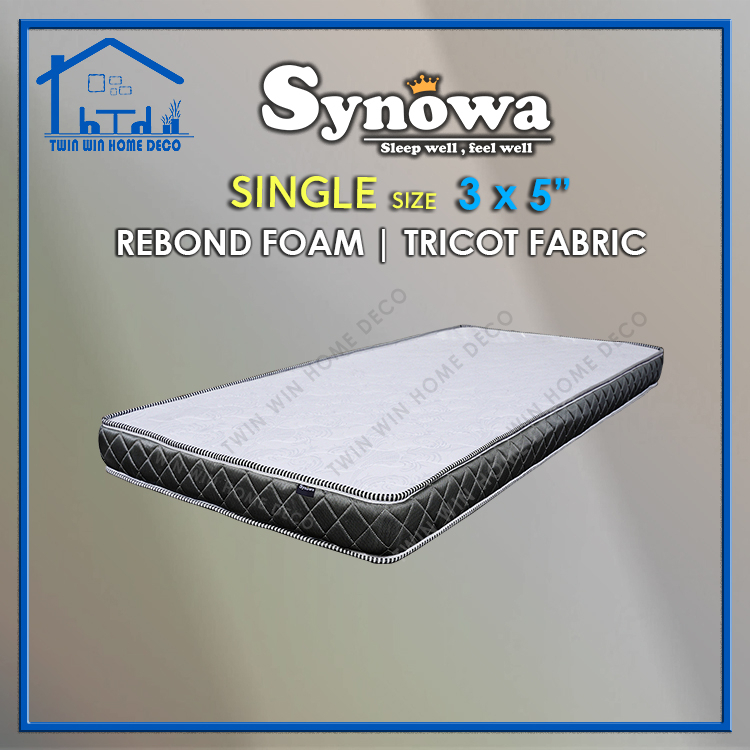 Twin Win Home SYNOWA Single Size 3' x 5" Rebond Foam Mattress/Single