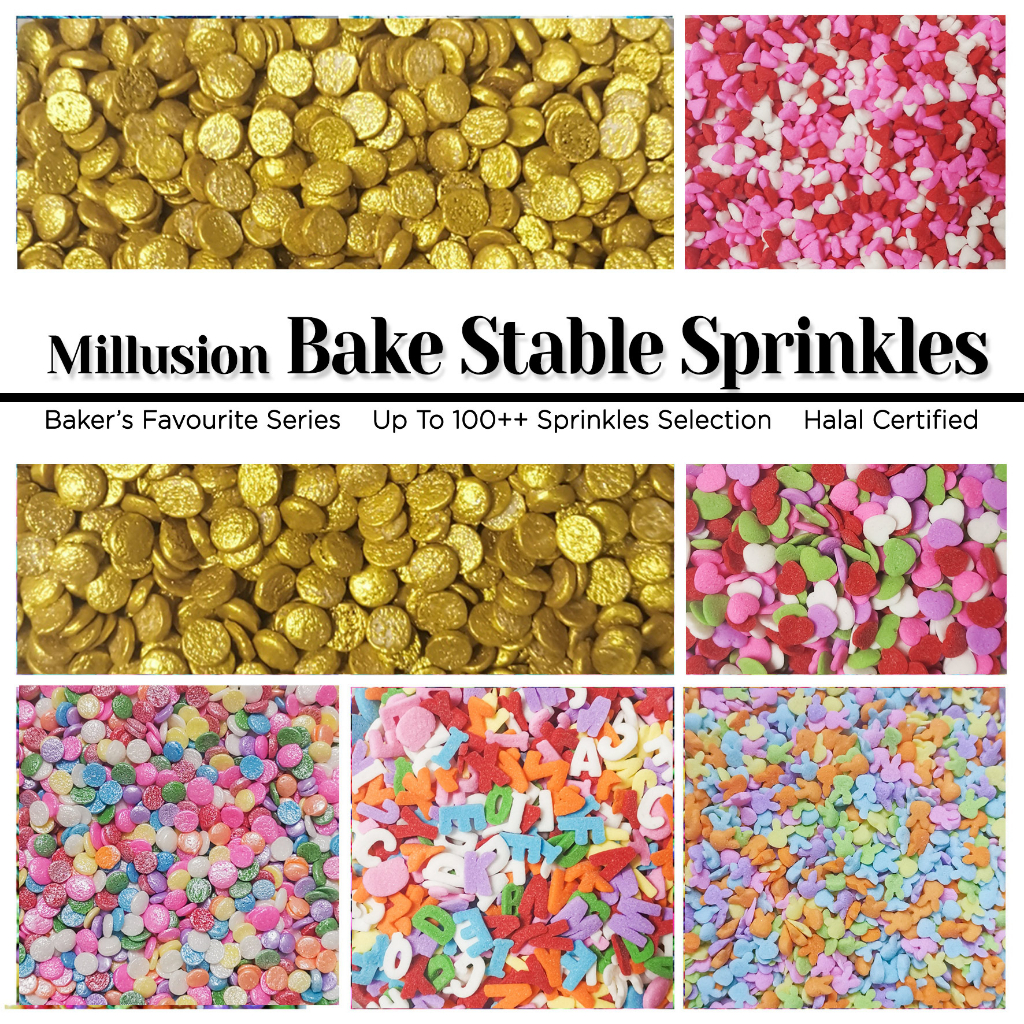 500g Millusion Bakestable Cake Sprinkles Halal Cake Decoration Manik