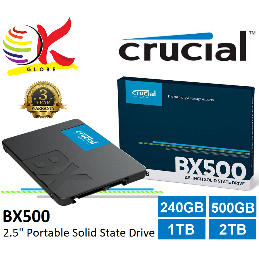 Buy Crucial BX500  Crucial BX500 1TB 3D NAND SATA 2.5 inch SSD  CT1000BX500SSD1 In India