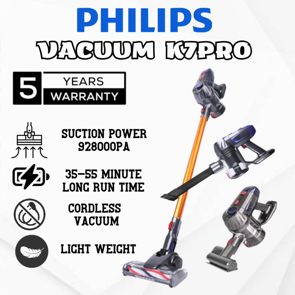 New 2023 K7 PRO Cordless Vacuum Vacuum Cleaner (3Pin Plug) Free Dust