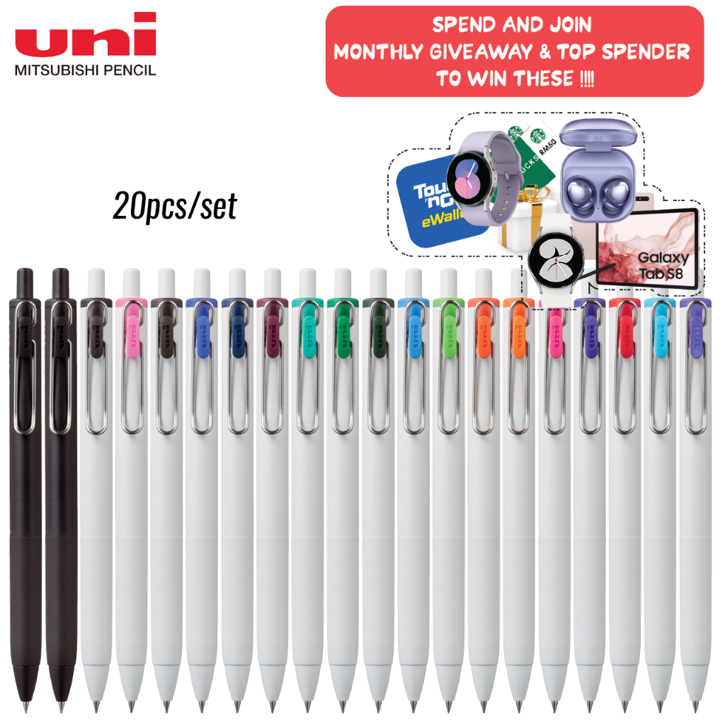 Uniball One Gel Ink Pen 0.38mm 20pcs/set (18 Colours) Shopee Malaysia