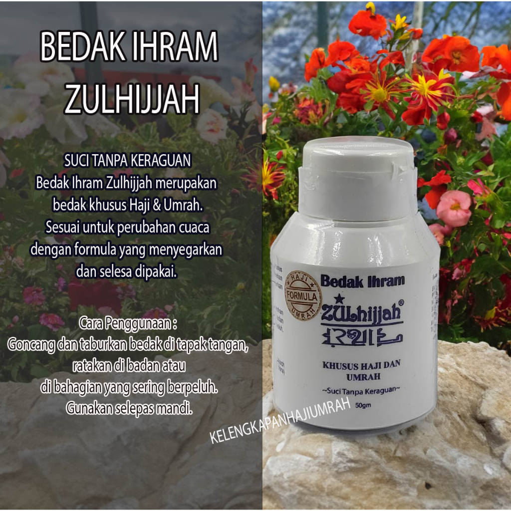 Bedak Ihram 50g Body powder Sah Ihram Halal Travel (Kosmetik Haji Umrah ...