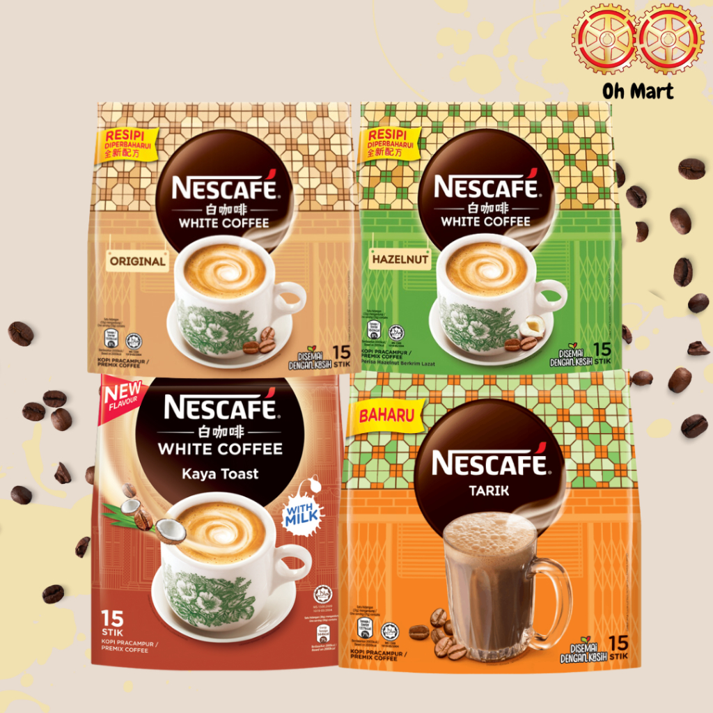 Nescafe White Coffee Original/ Hazelnut/ Kaya Toast/Tarik 33g x 15