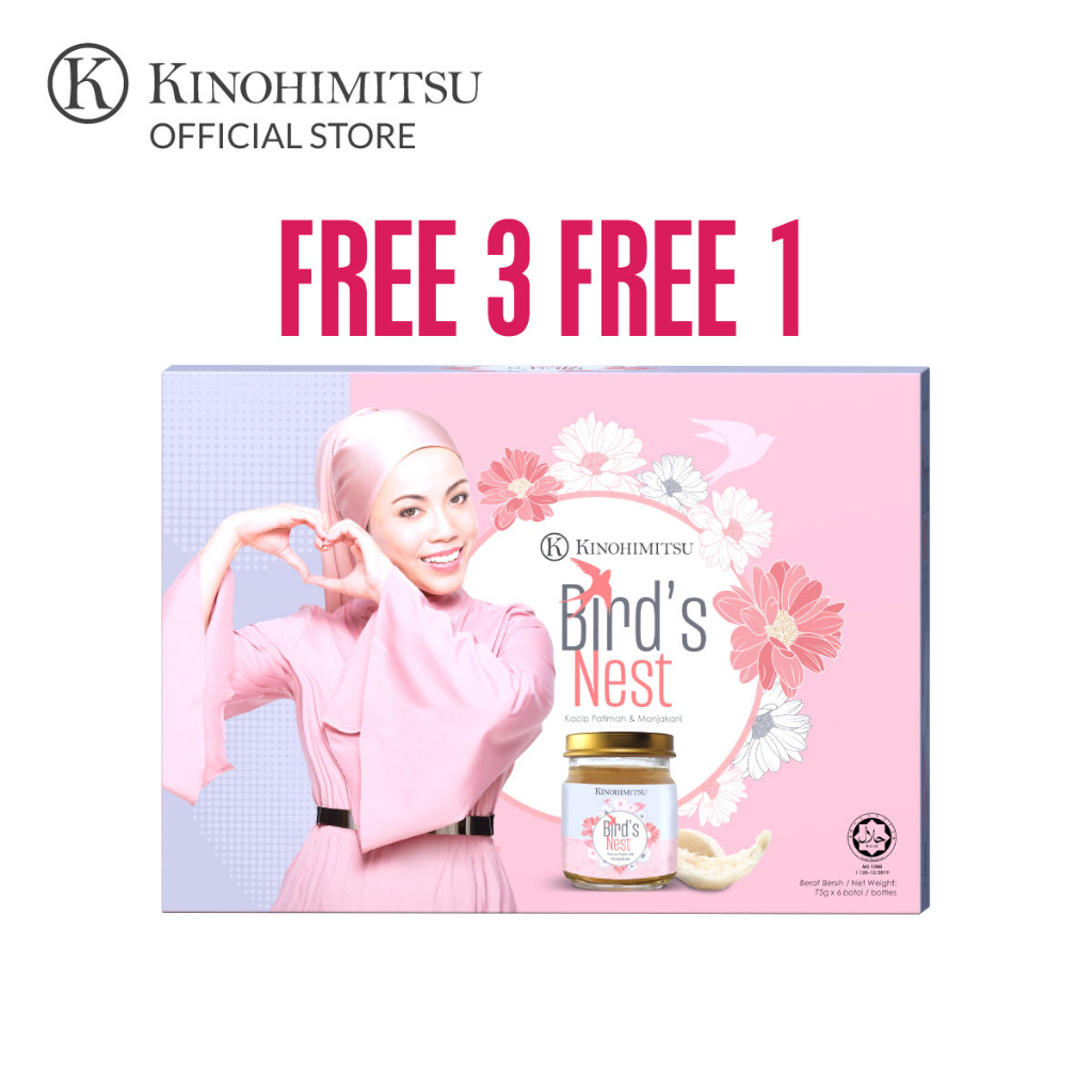 Kinohimitsu Birds Nest with Kacip Fatimah (6's) [Buy 3 Free 1] Shopee