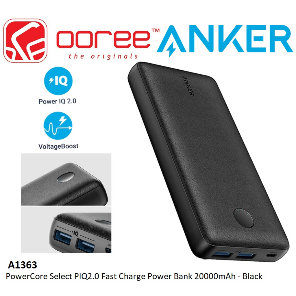 PowerCore Select 20000 Power Bank, Dual-Port Portable Phone Charger