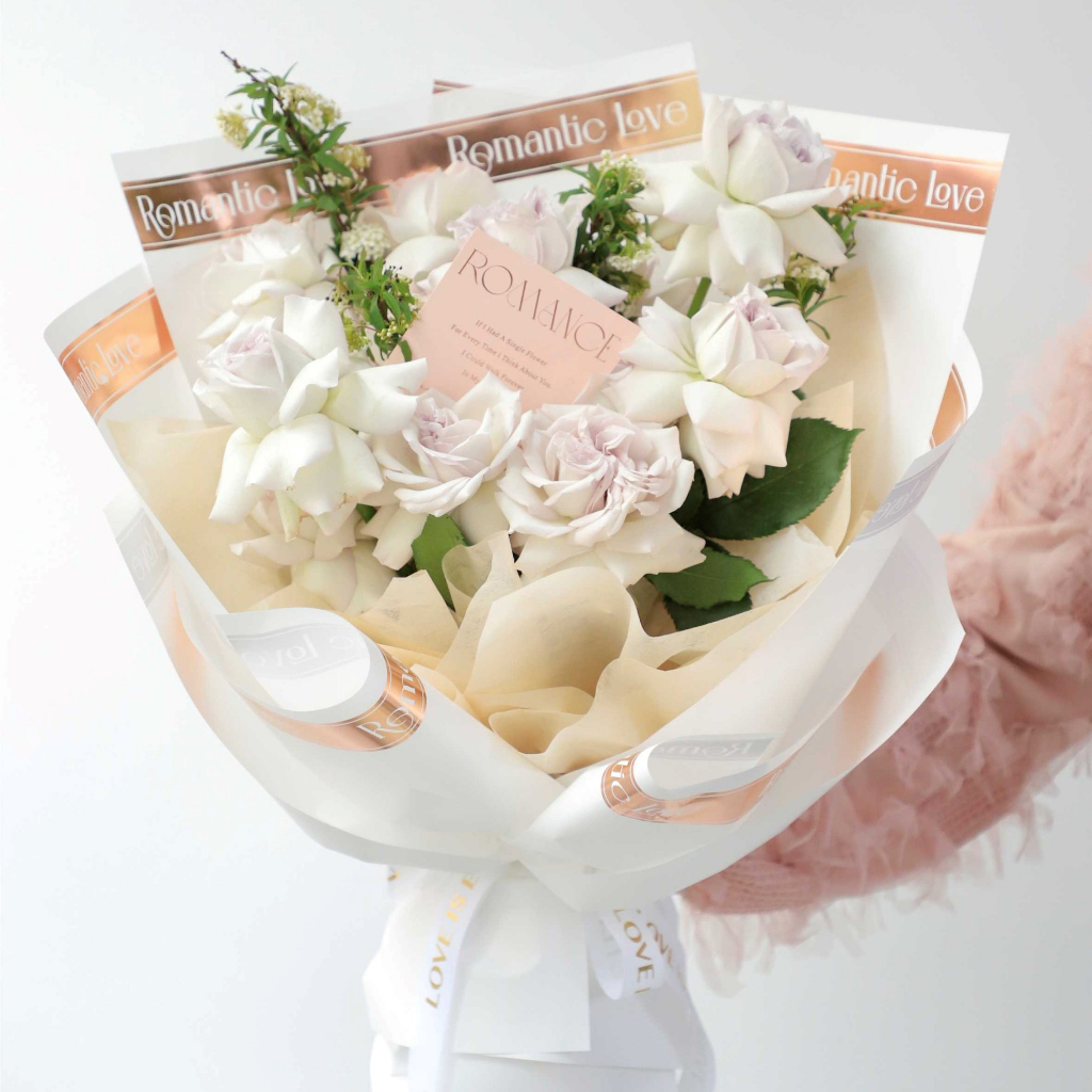 SHIOK 45cm x 30cm Romantic Love Wording With Bronzed Waterproof Flower ...