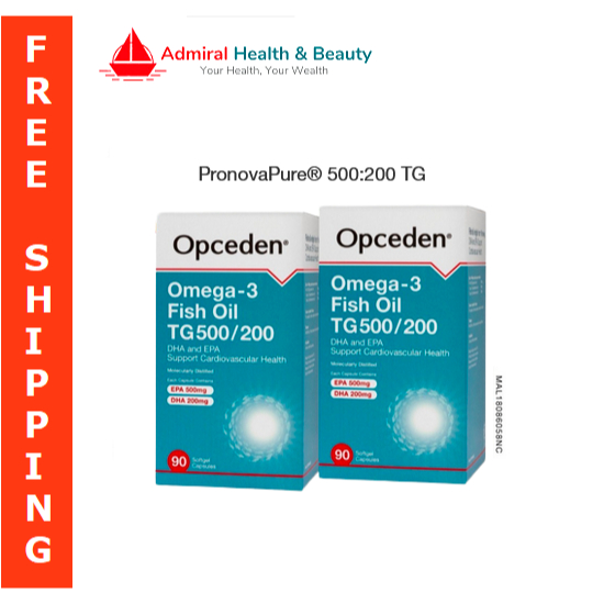 Opceden Pronova Pure Omega3 Fish Oil TG 500/200 EPA DHA 1000mg (2 x 90