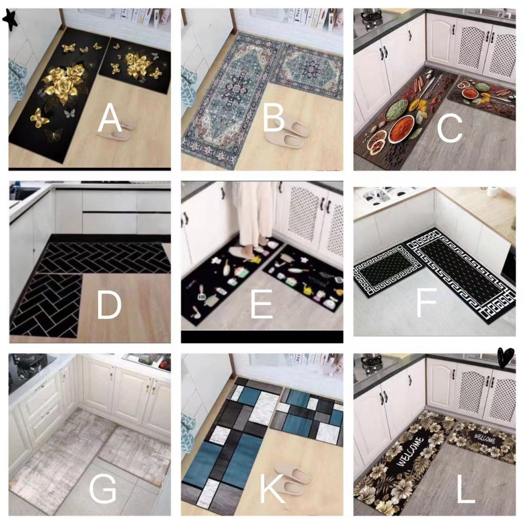 M (40*60+40*120cm) 2 in 1 Crystal Velvet kitchen mat / Rugs / Floor