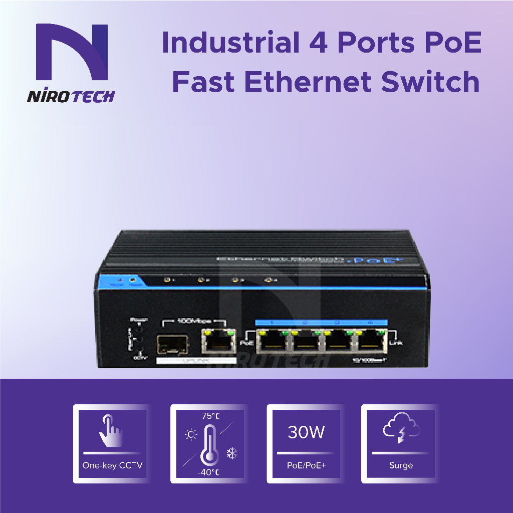 Industrial 4 Ports PoE Fast Ethernet Switch | Shopee Malaysia