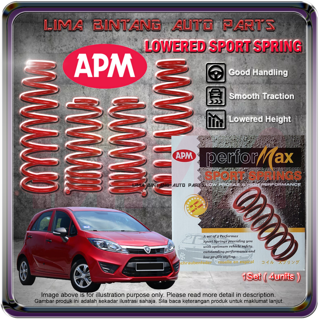 Proton Iriz Sport Spring , Lower Coil Spring Apm Performax | Shopee ...