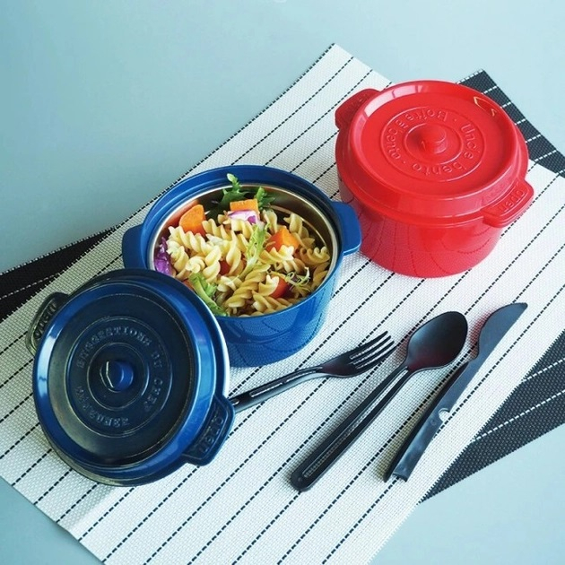 READY STOCK 800ml Bento lunch box Round with Removable