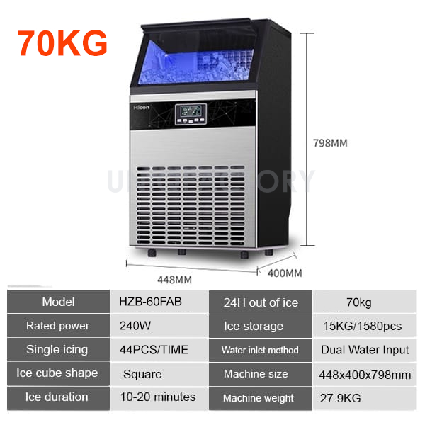 (70KG & 100KG) Commercial Ice Maker Machine Mesin Buat Ais Batu