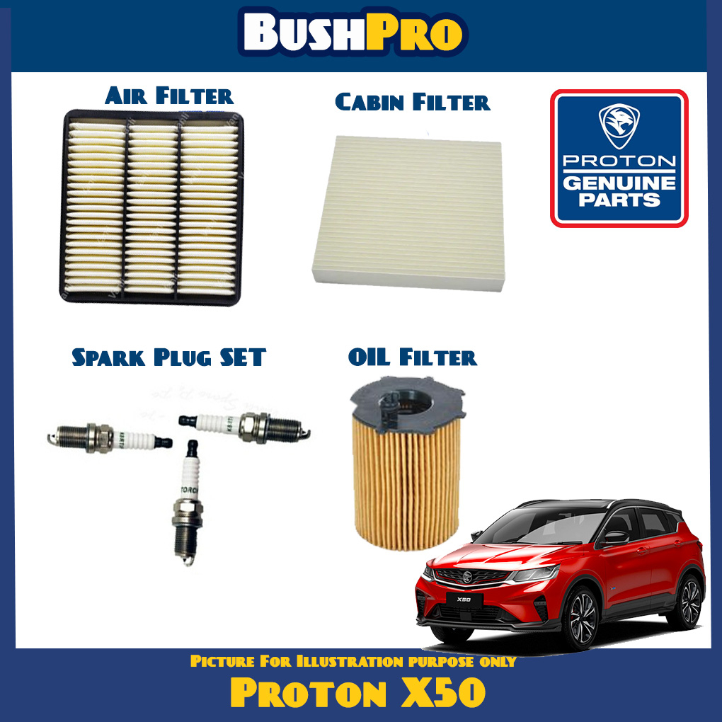 Original Proton X50 Genuine Geely Air Filter , Cabin A/C Filter , Oil Filter , Iridium Spark