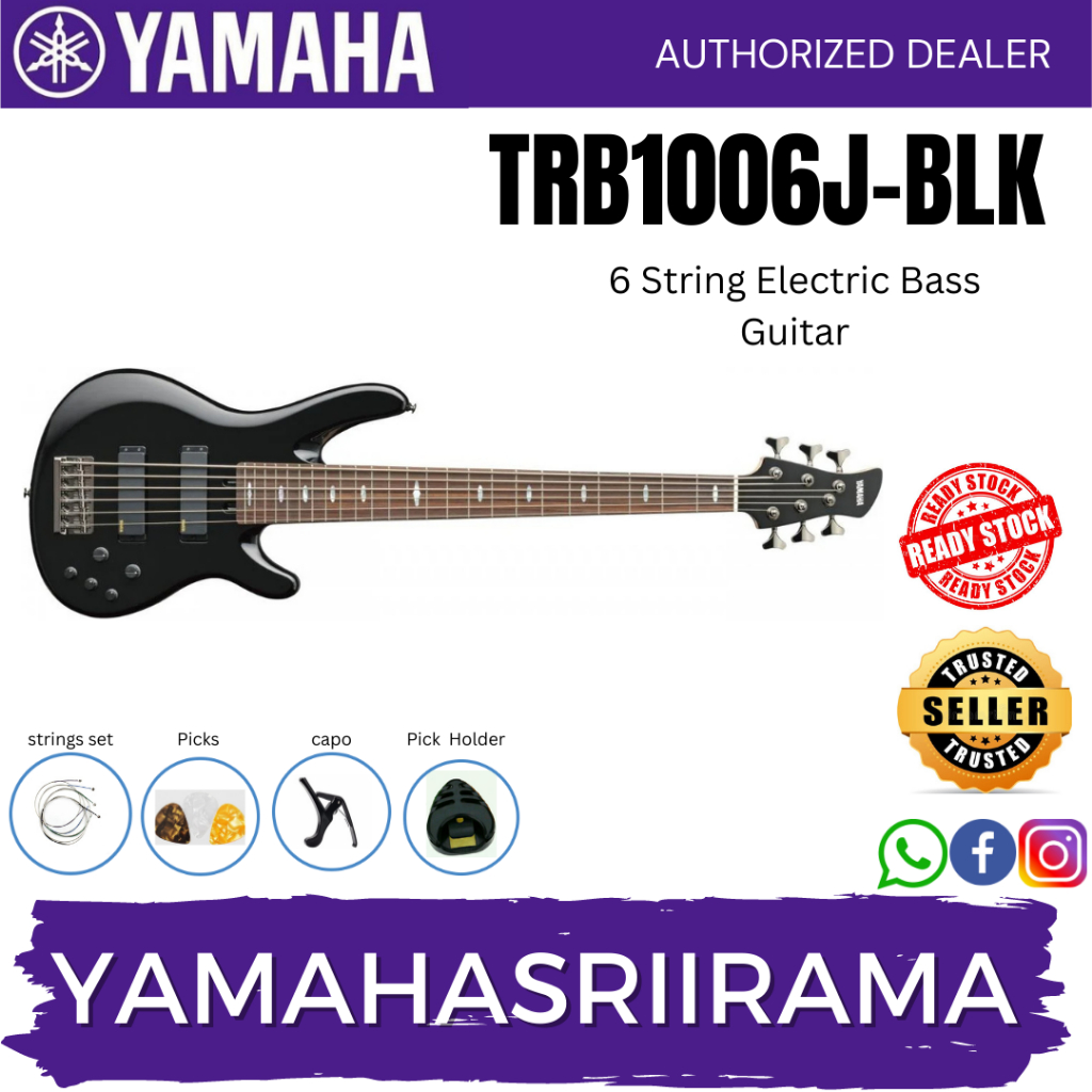 Yamaha Trb1006j 6 String Electric Bass Guitar Black Trb 1006j Trb 1006j Shopee Malaysia