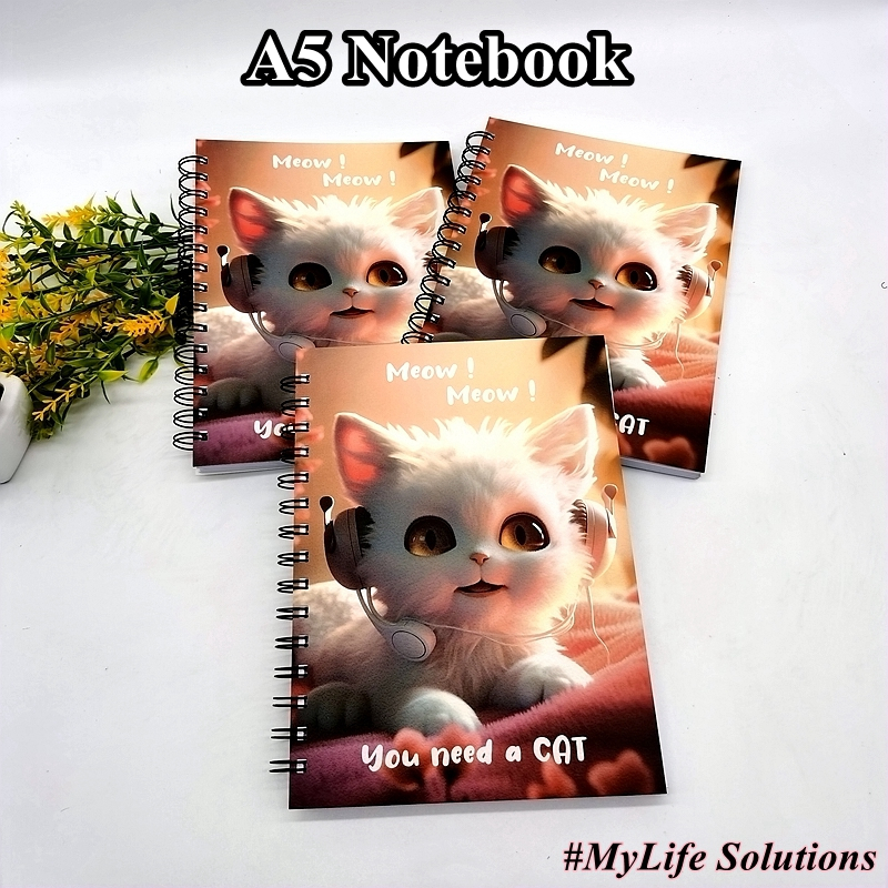 200Pgs Cat Printed Design Notebook A5 Diary Book Journal Book Notebook ...