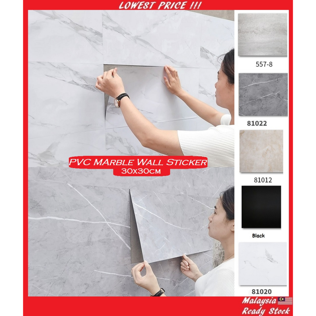 Mosaic Self Adhesive Wallpaper Wall Sticker PVC 2D Marble Waterproof ...