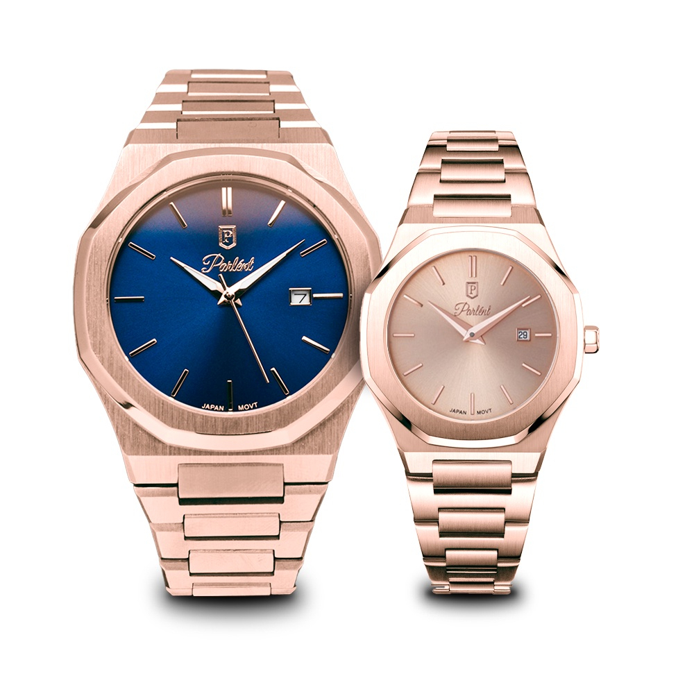 Jam Tangan Parlent Couple Palladium Steel Shopee Malaysia