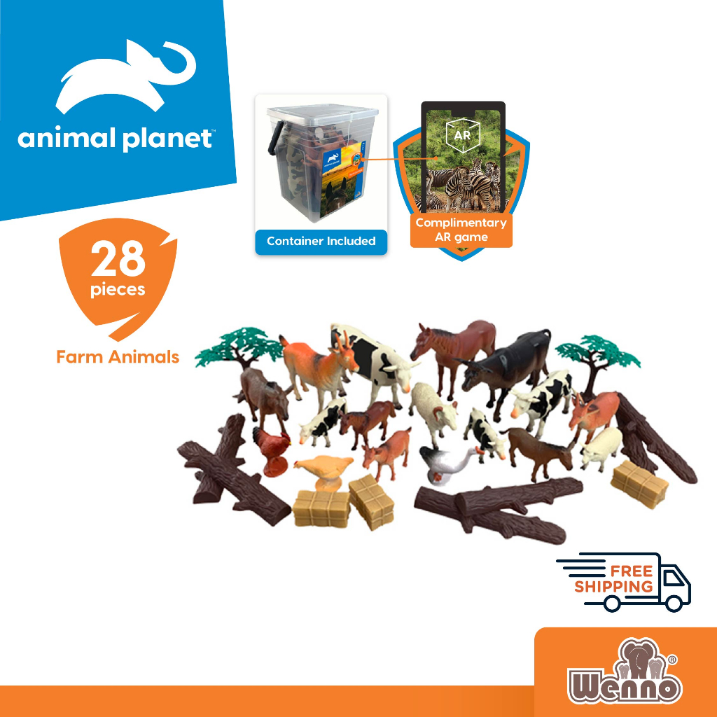 Wenno x Animal Planet 28pcs Farm Animals playset in square bucket  Educational Animal Toy Collection for Kids AR Games | Shopee Malaysia