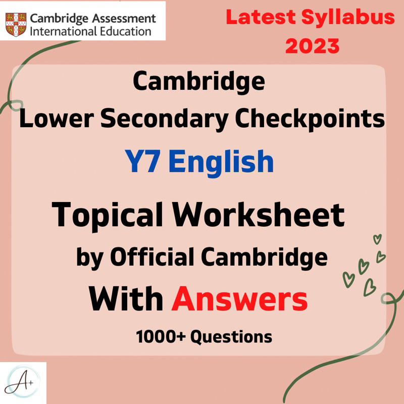  hardcopy cambridge lower secondary checkpoint y7 english topical