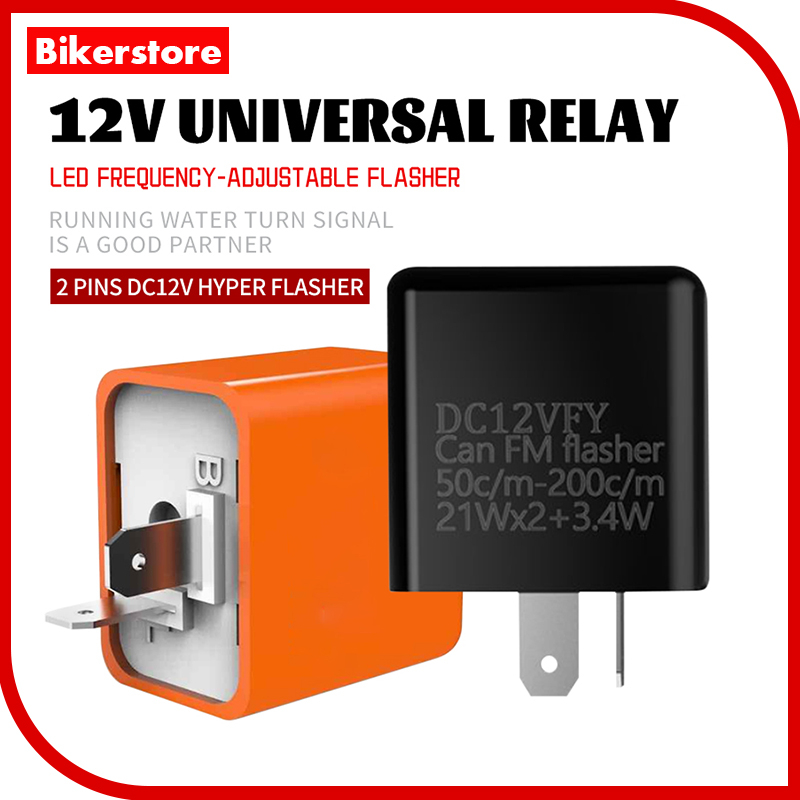 2Pins Signal Flasher Motorcycle Adjustable LED Blinker Relay Hazard