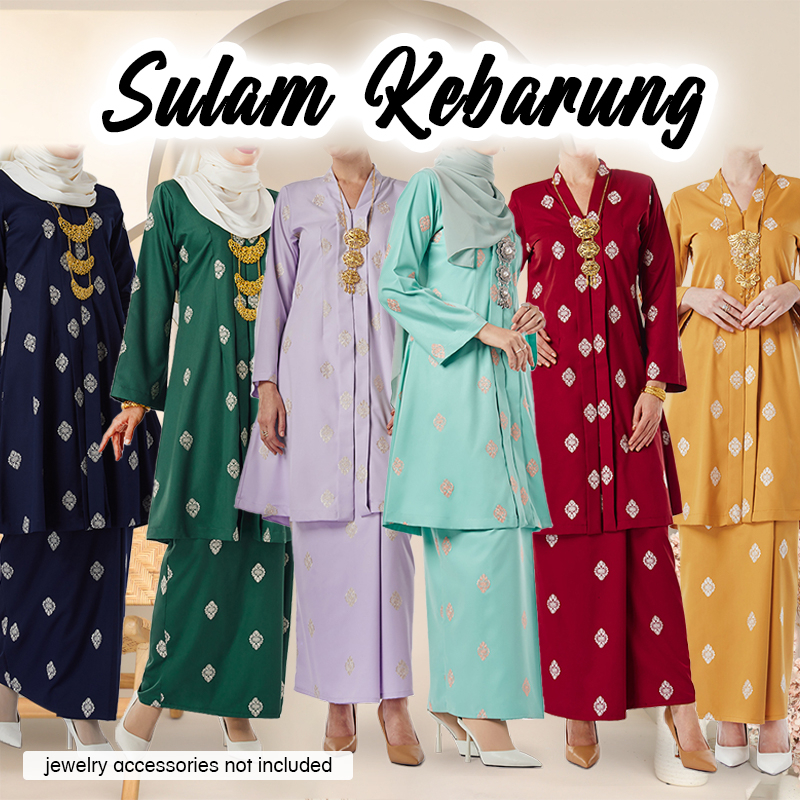 Baju Kebarung Batik Moden Baju Labuh Kebaya Nikahtunang Kebarung Songket Tabur Kurung Sulam 3742