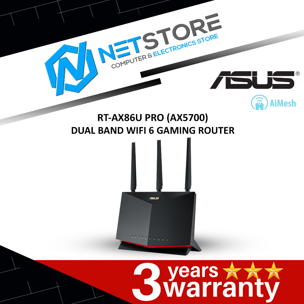 ASUS RT-AX86U Pro (AX5700) Dual Band WiFi 6 Gaming Router features a