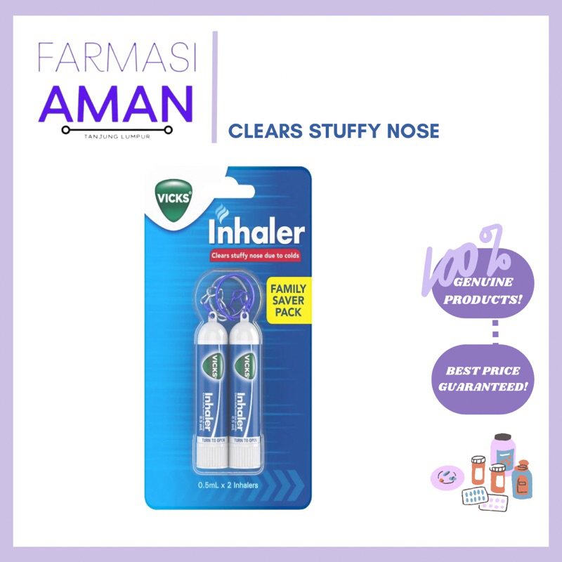 Vicks Inhaler Keychain 0.5ml x 2’s (Family Saver Pack) | Shopee Malaysia