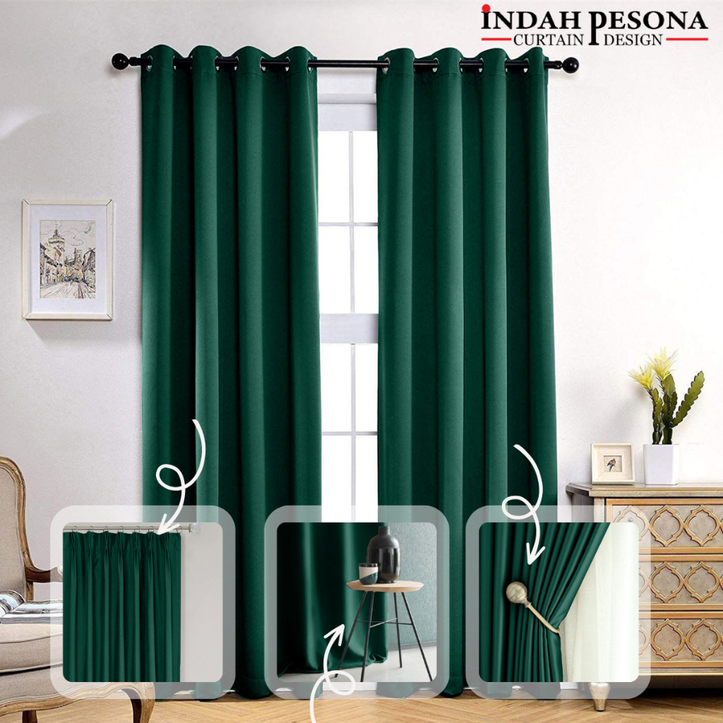 45# Iris Curtain (170CM-400CM) Semi Blackout Ready made Curtain Type ...