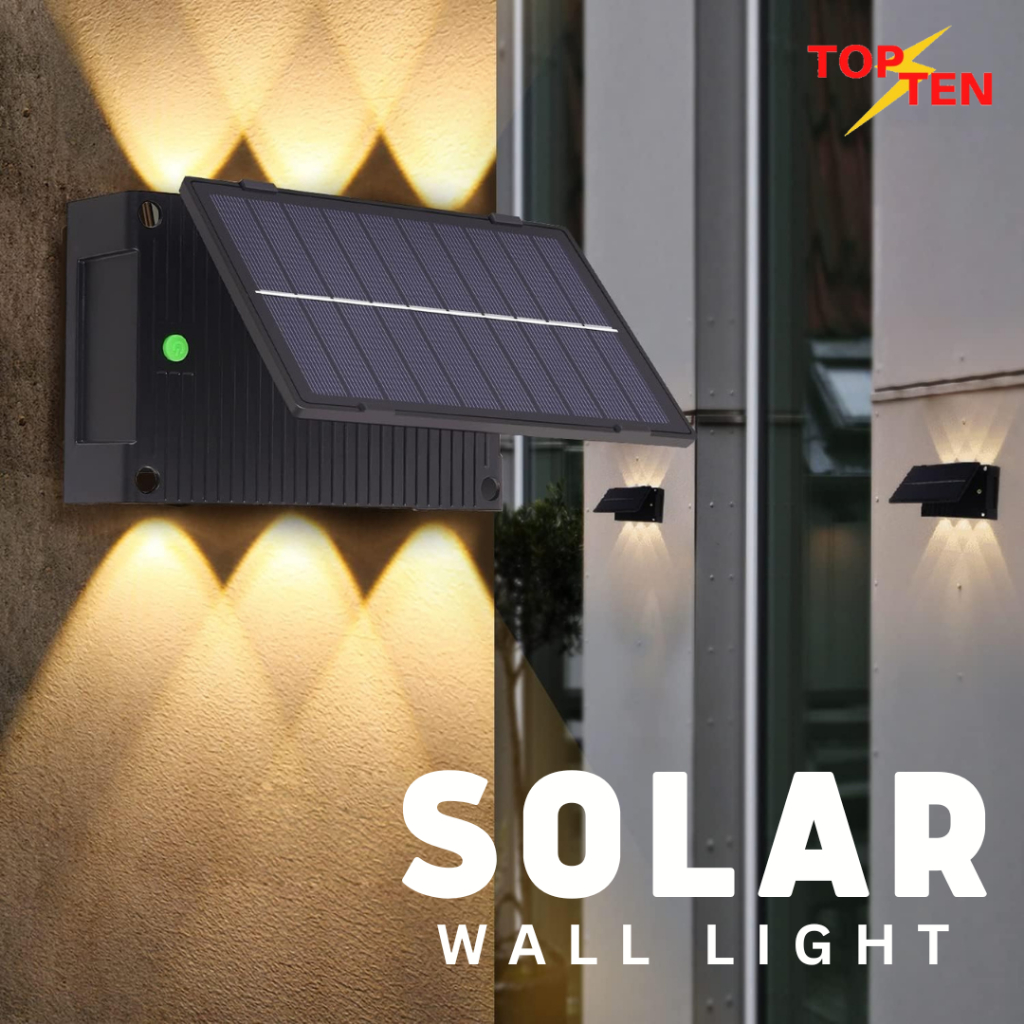 Solar Led Light Outdoor Up Down Wall Lamp Exterior Garden Decoration ...