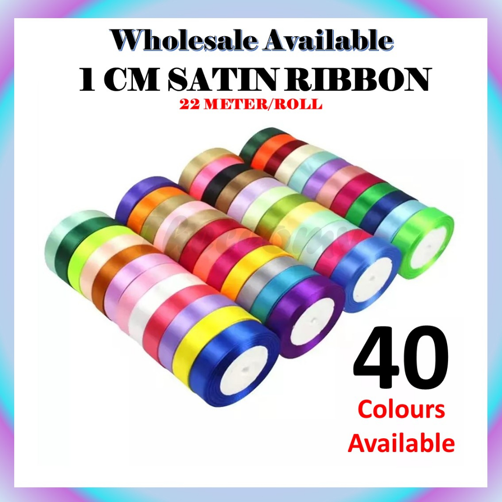 22M 1CM Satin Ribbon Riben Reben Ribben Ribon Organza Gift Flower ...