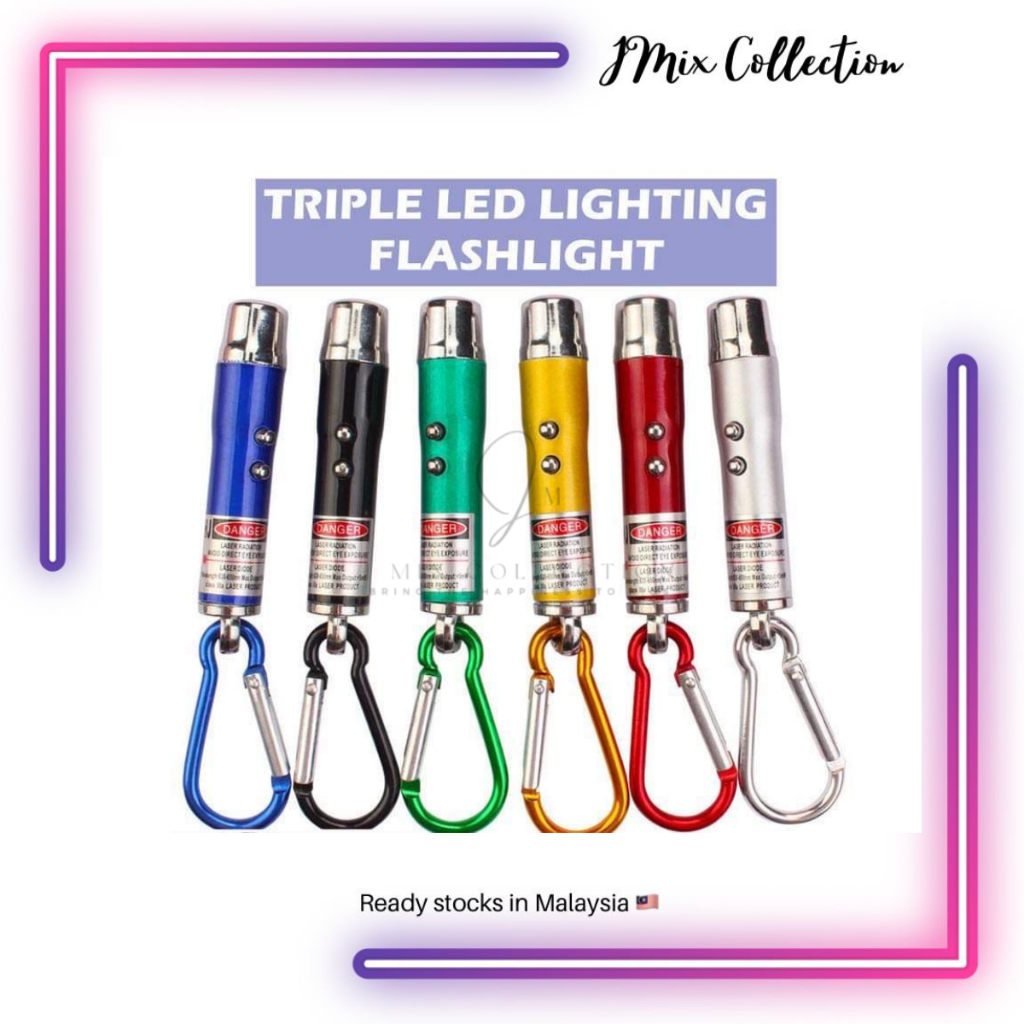 Ready Stock !! Triple LED Lighting Fashlight 3 in 1 Presentation ...