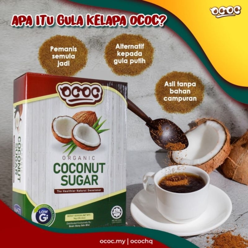 OCOC Halal Gula Kelapa Organik DR. RIZAL Granul 365g & 1kg | Cecair ...