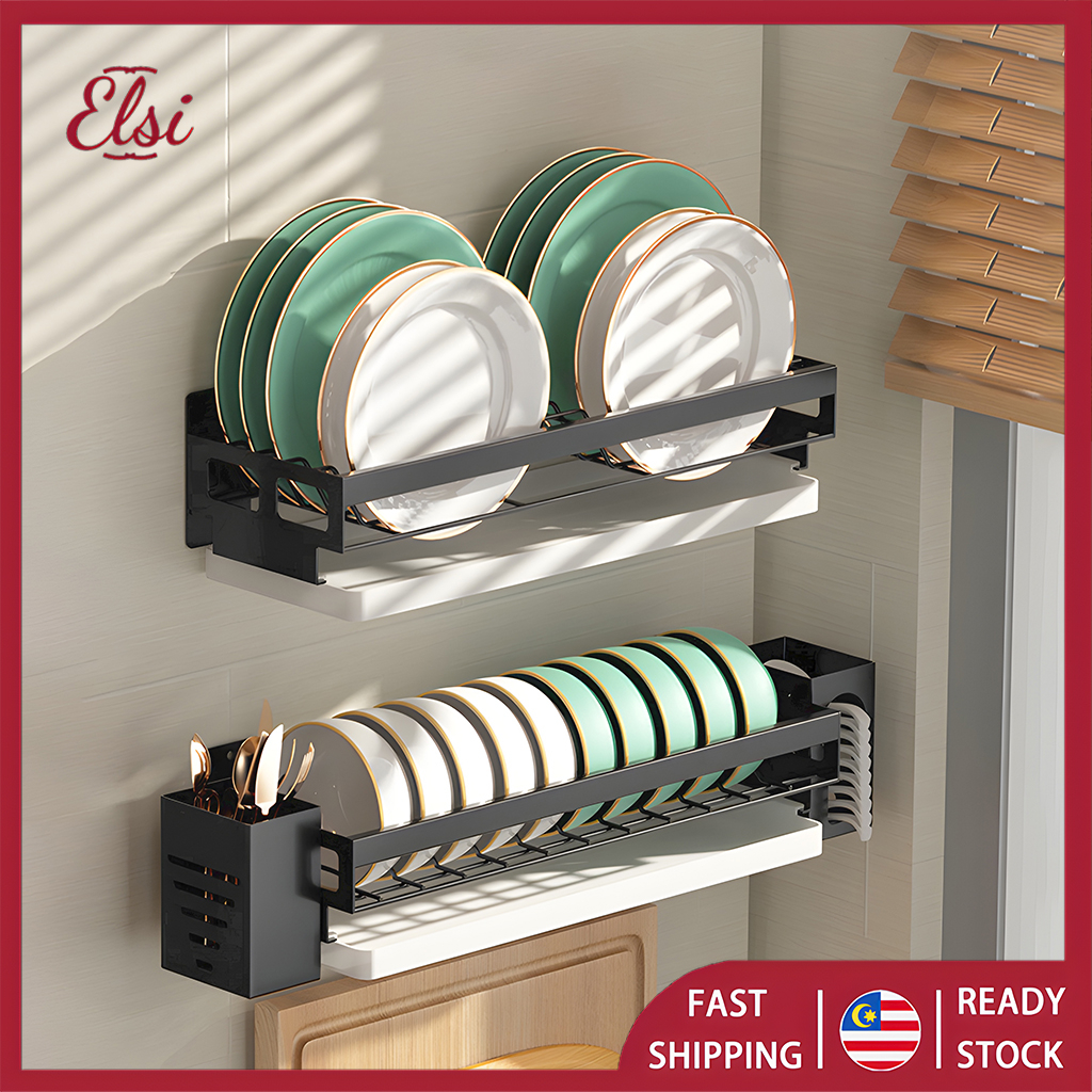 Kitchen Rack Stainless Steel Dish Rack Punch Free/Punchable Wall ...