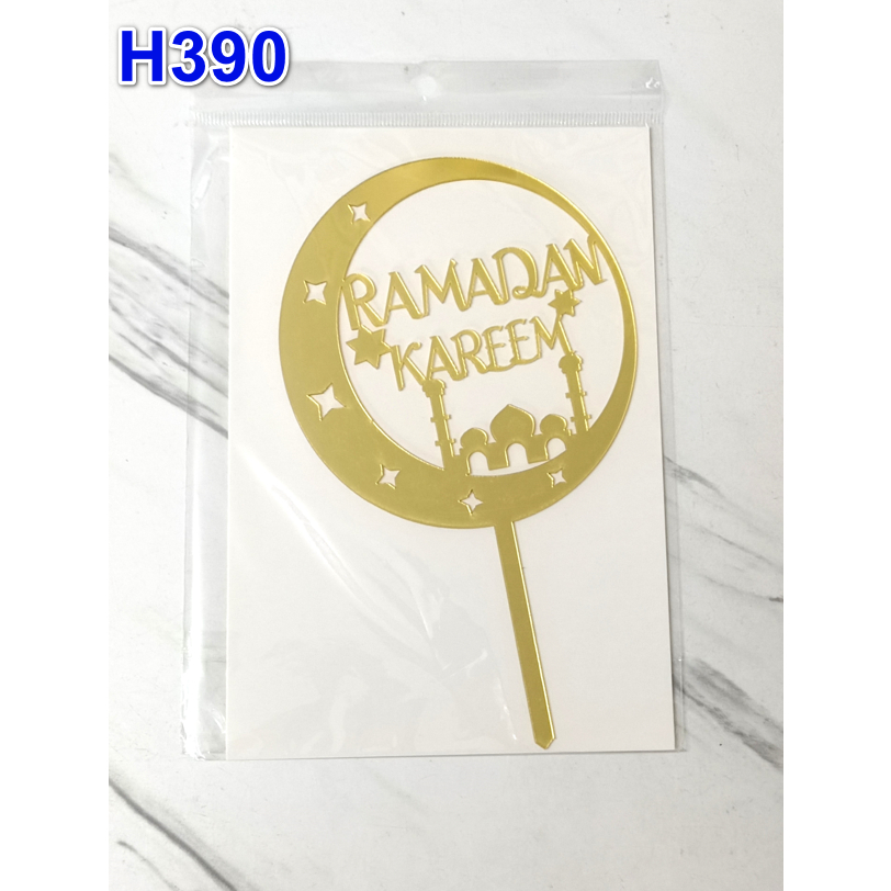 Ramadan Acrylic cake topper Eid Mubarak Hari Raya Hari Haji cupcake ...