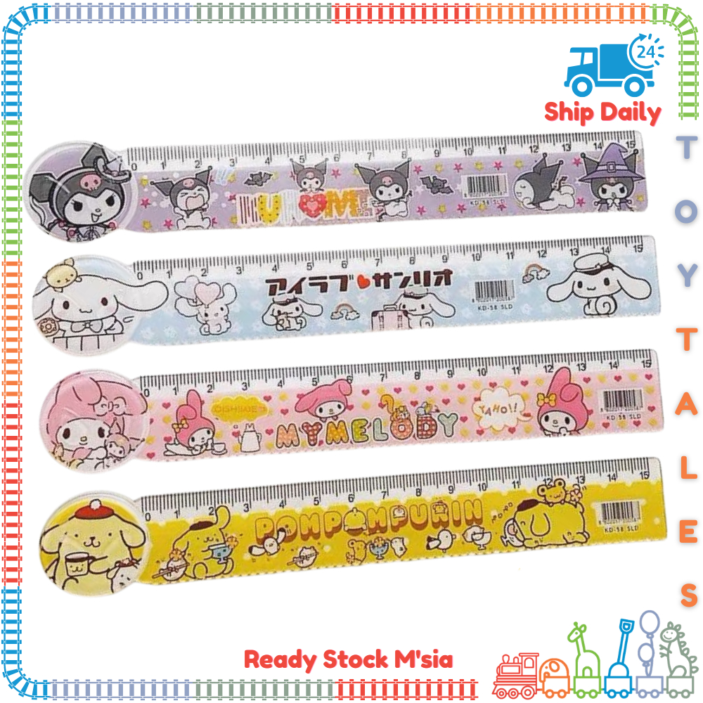 ToyTales 🍭 SANRIO STATIONERY RULER 🍭 Kids Stationary Alat Tulis Cute ...