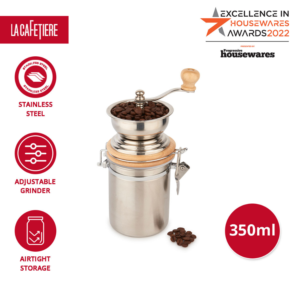 La Cafetiere Traditional HandOperated Coffee Mill , Manual Stainless