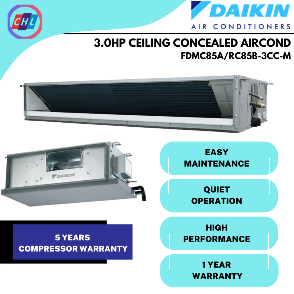 Daikin Ceiling Concealed Air Cond Fdmc A Rc B Hp Ready Stock