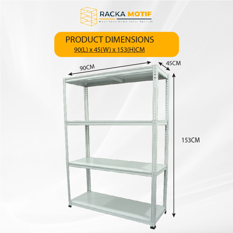 Rack A Motive Heavy Duty Boltless Greyish White - 4 Level Office ...
