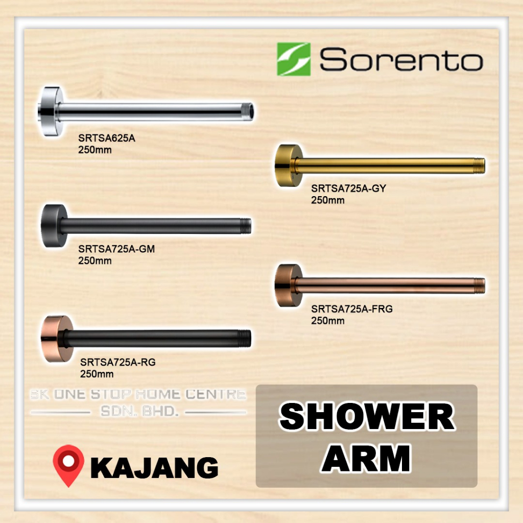 Sorento Stainless Steel 304 Shower Arm 1/2" for Rain Shower Extension