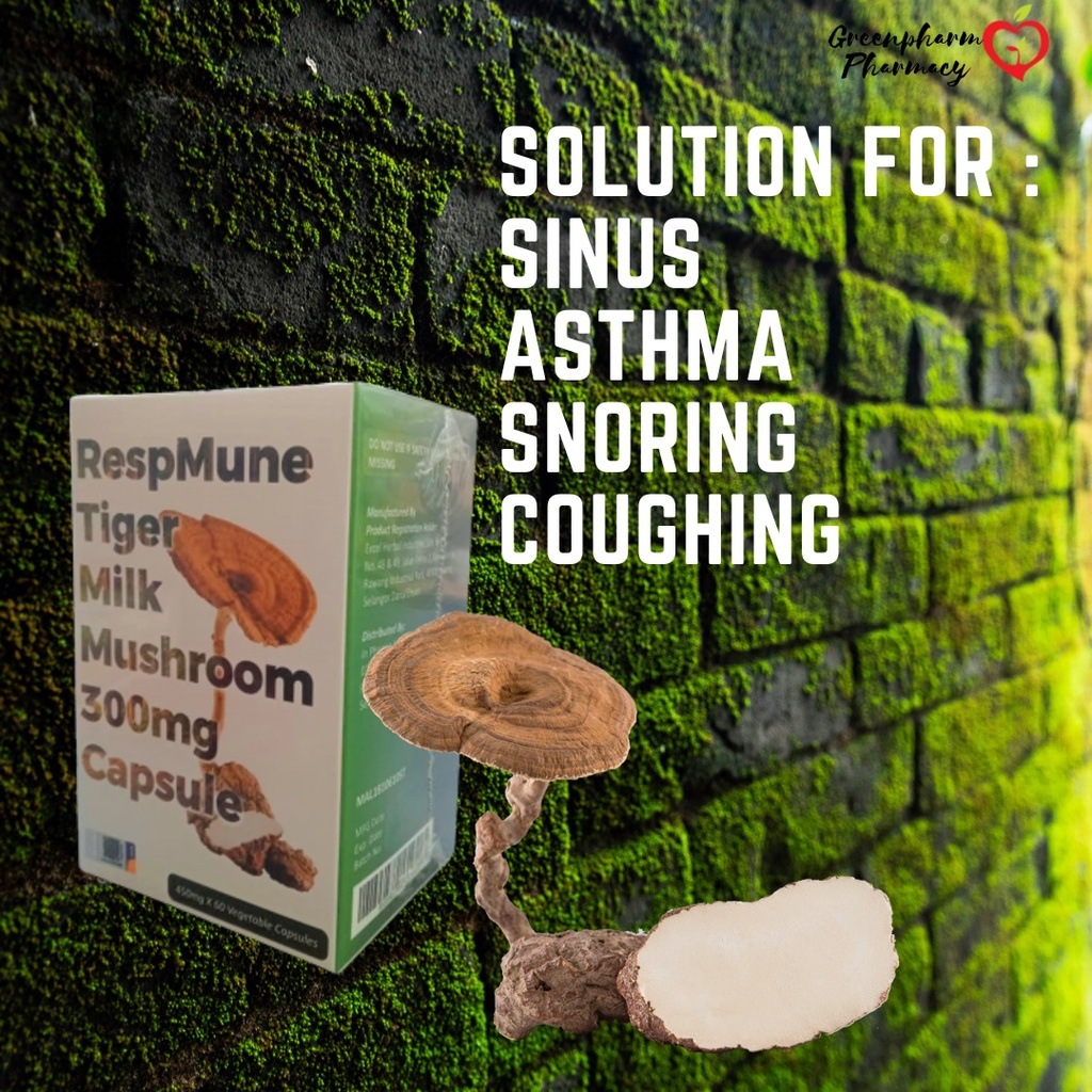 Respmune Tiger Milk Mushroom 300mg Capsule ( 60 Capsules ) | Shopee